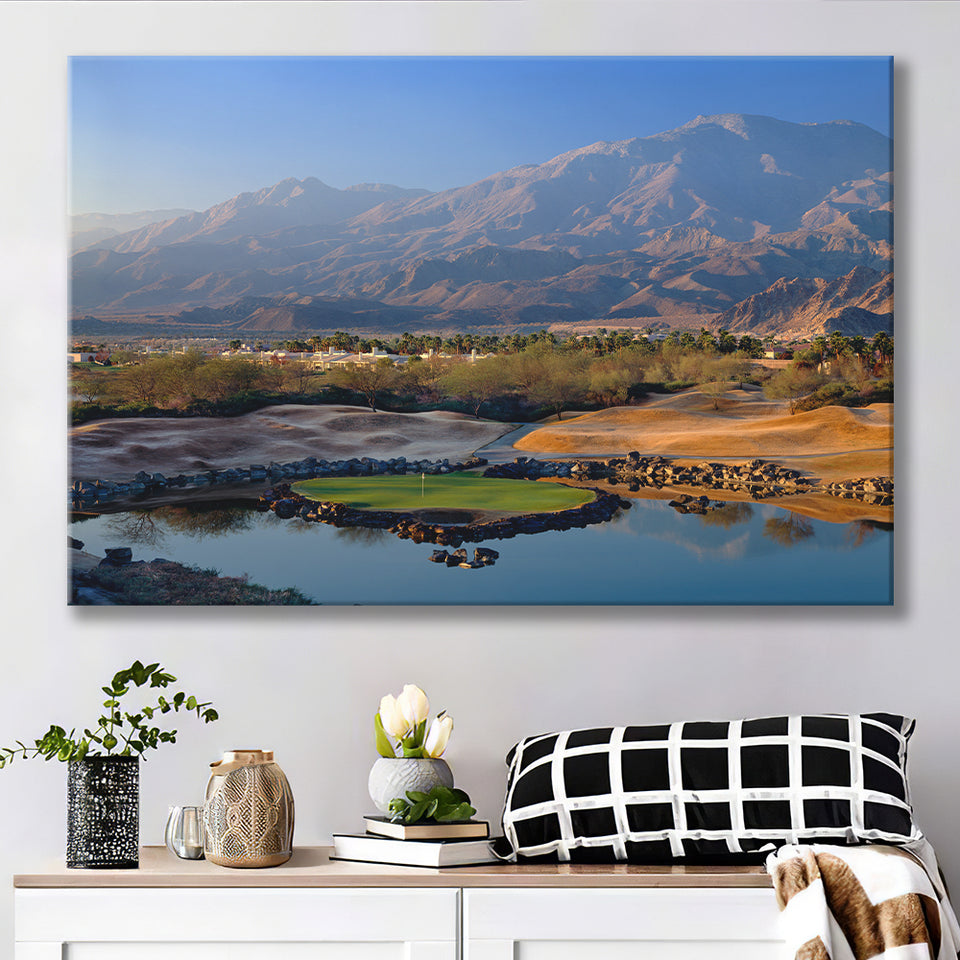 Pga West Stadium Course Hole 17 Golf Courses Alcatraz, La Quinta, California, Golf Art Print, Canvas Prints Wall Art Decor