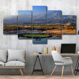 Pga West Stadium Course Hole 17 Golf Courses Alcatraz, La Quinta, California, Golf Art Print, 5 Panels Canvas Prints Wall Art