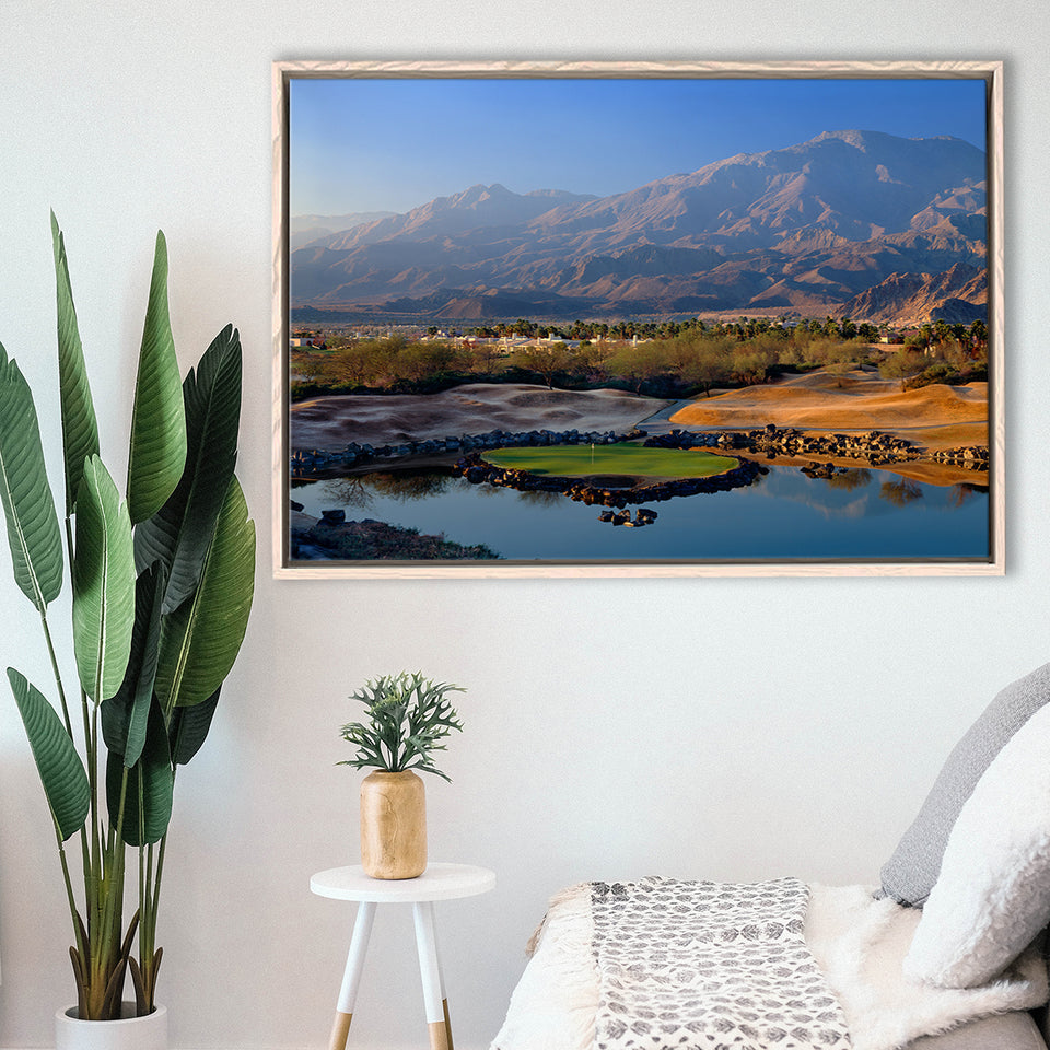 Pga West Stadium Course Hole 17 Golf Courses Alcatraz, La Quinta, California, Framed Canvas Prints Wall Art Decor, Floating Frame