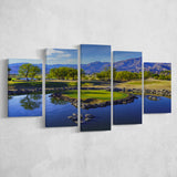Pga West Stadium Course, Hole 17 At Califorlia, Golf Art Print, 5 Panels Canvas Prints Wall Art Decor