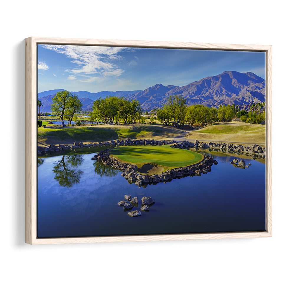 Pga West Stadium Course, Hole 17 At Califorlia, Golf Art Print, Framed Canvas Prints Wall Art Decor, Floating Frame