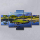 Pga West Stadium Course, Hole 17 At Califorlia, Golf Art Print, 5 Panels Canvas Prints Wall Art Decor