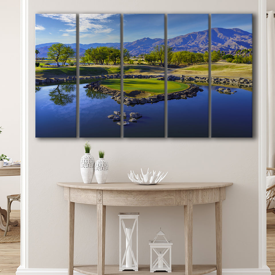 Pga West Stadium Course, Hole 17 At Califorlia, 5 Panels Extra Large Canvas Prints Wall Art Decor