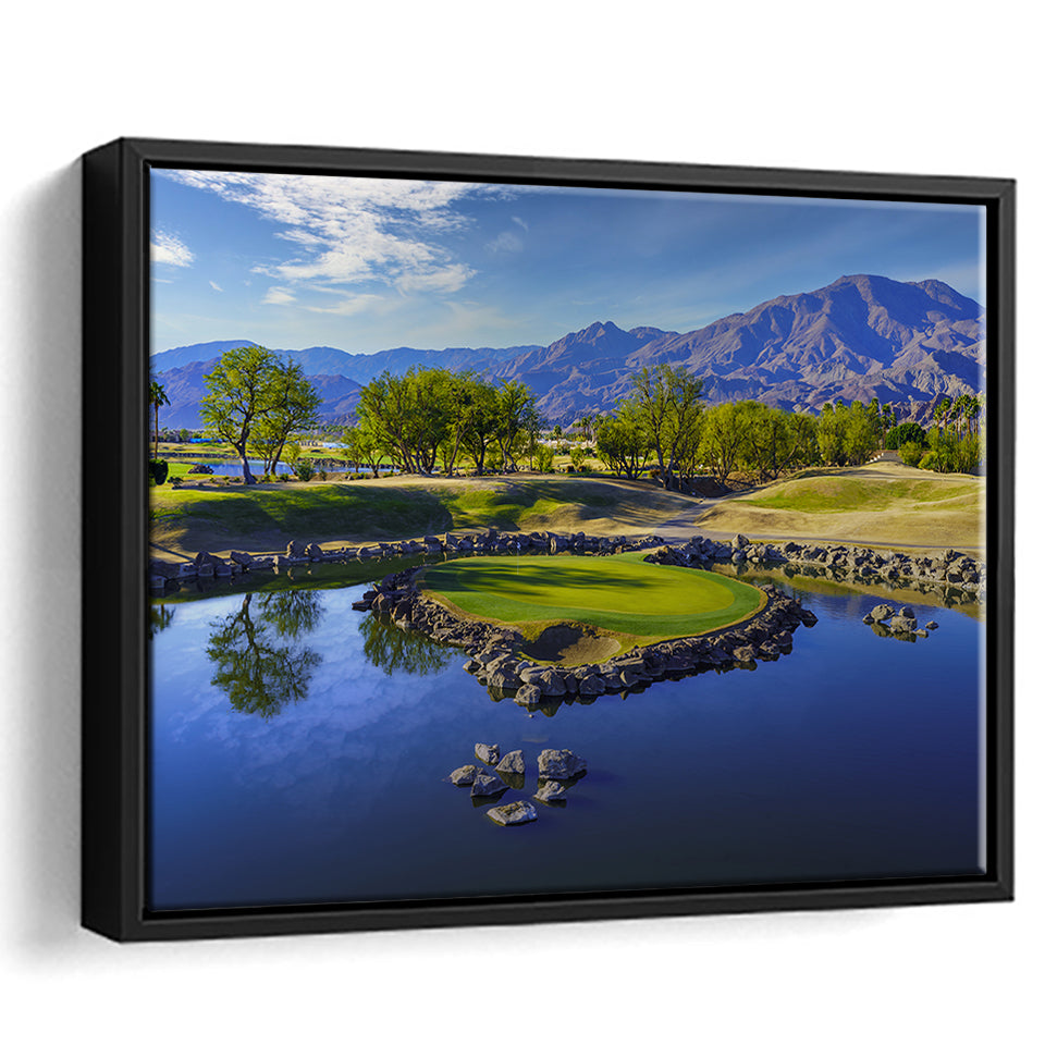 Pga West Stadium Course, Hole 17 At Califorlia, Golf Art Print, Framed Canvas Prints Wall Art Decor, Floating Frame