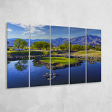 Pga West Stadium Course, Hole 17 At Califorlia, 5 Panels Extra Large Canvas Prints Wall Art Decor
