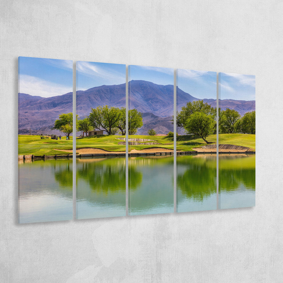 Pga West Stadium Course, Hole 4, 5 Panels Extra Large Canvas Prints Wall Art Decor