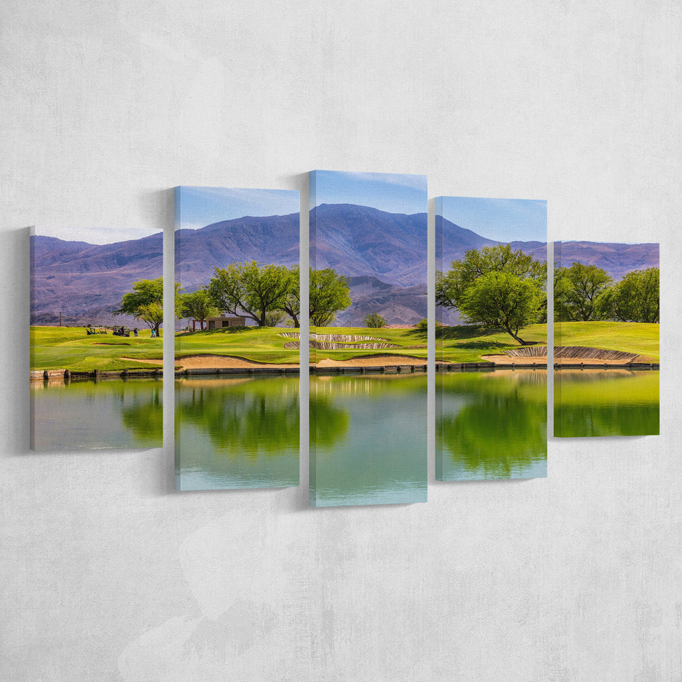 Pga West Stadium Course, Hole 4, Golf Art Print, 5 Panels Canvas Prints Wall Art Decor