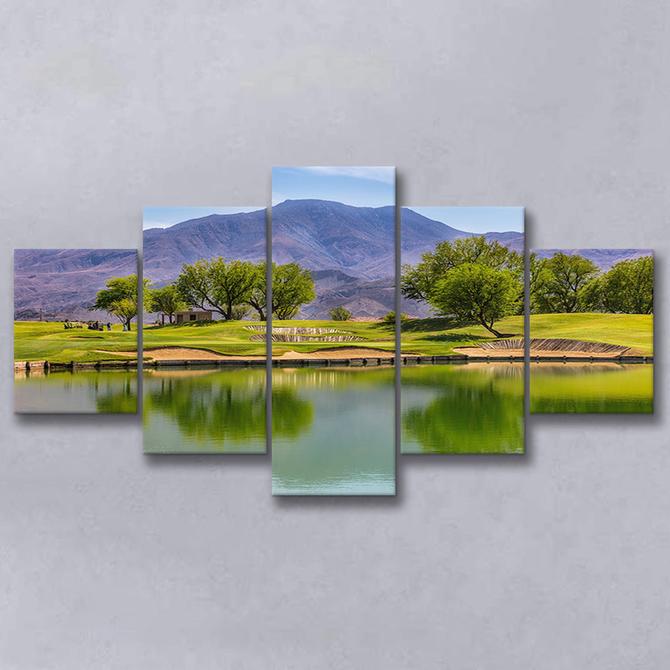 Pga West Stadium Course, Hole 4, Golf Art Print, 5 Panels Canvas Prints Wall Art Decor