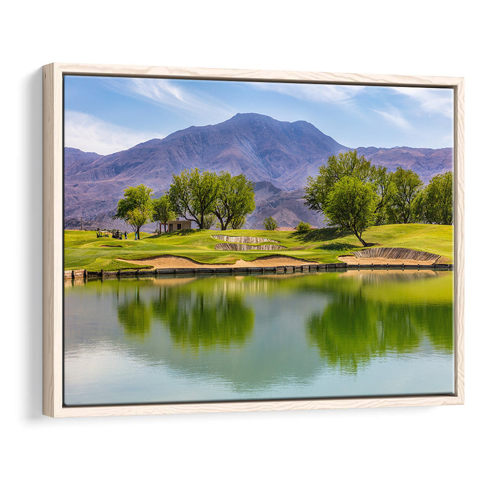 Pga West Stadium Course, Hole 4, Golf Art Print, Framed Canvas Prints Wall Art Decor, Floating Frame