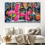 Pinky Balloon Dog Pop Art Canvas 5 Piece B Prints Wall Art Decor - Painting Canvas, Multi Panels, Canvas Prints