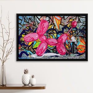 Pinky Balloon Dog Pop Art Framed Canvas Prints Wall Art Decor - Painting Canvas, Floating Frame, Framed Picture