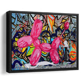 Pinky Balloon Dog Pop Art Framed Canvas Prints Wall Art Decor - Painting Canvas, Floating Frame, Framed Picture