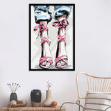 Pink Fashion Shoes Framed Art Prints - Framed Prints, Painting Prints, Prints for Sale, Painting Art