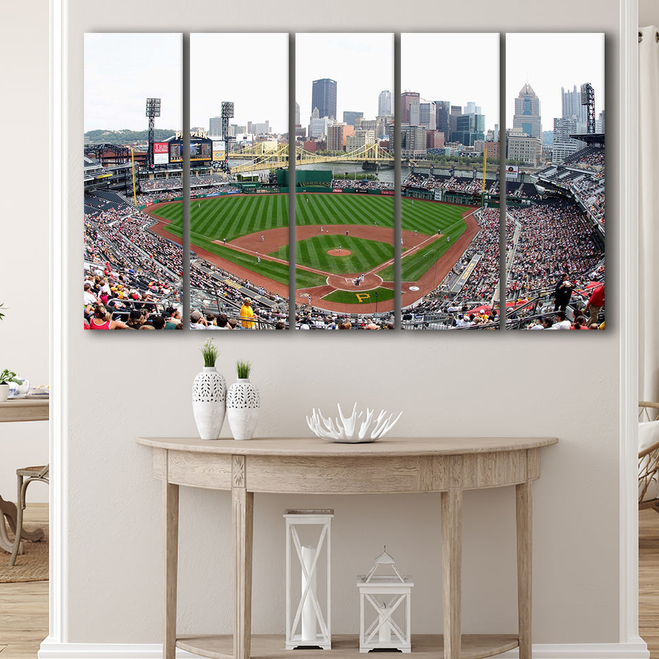 PNC Ballpark Stadium Canvas Prints Pittsburgh Pirates Wall Art Baseball,Multi Panels B,Sport Stadium Art Prints, Fan Gift