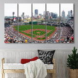 PNC Ballpark Stadium Canvas Prints Pittsburgh Pirates Wall Art Baseball,Multi Panels B,Sport Stadium Art Prints, Fan Gift