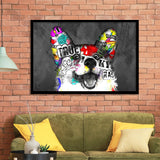Puppy Pop Art Pet Lover Decor Framed Art Print Wall Decor - Painting Art, Wall Art Decor, Framed Picture, Black Frame