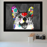 Puppy Pop Art Pet Lover Decor Framed Art Print Wall Decor - Painting Art, Wall Art Decor, Framed Picture, Black Frame