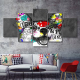 Puppy Pop Art Pet Lover Decor Canvas 5 Pieces Prints Wall Art Decor - Painting Canvas, Multi Panels, Canvas Print