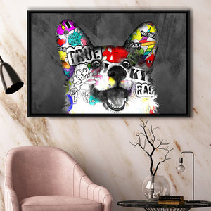 Puppy Pop Art Pet Lover Decor Framed Canvas Prints Wall Art Decor - Painting Canvas, Floating Frame, Framed Picture