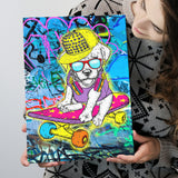 Puppy Skateboard Canvas Prints Wall Art Decor - Painting Canvas, Home Decor, Art Print, Art For Sale