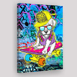 Puppy Skateboard Canvas Prints Wall Art Decor - Painting Canvas, Home Decor, Art Print, Art For Sale