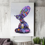 Purple Balloon Dog Graffiti Canvas Prints Wall Art Decor - Painting Canvas, Home Decor, Art Print, Art For Sale