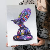 Purple Balloon Dog Graffiti Canvas Prints Wall Art Decor - Painting Canvas, Home Decor, Art Print, Art For Sale
