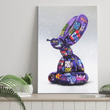 Purple Balloon Dog Graffiti Canvas Prints Wall Art Decor - Painting Canvas, Home Decor, Art Print, Art For Sale