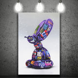 Purple Balloon Dog Graffiti Canvas Prints Wall Art Decor - Painting Canvas, Home Decor, Art Print, Art For Sale