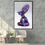 Purple Balloon Dog Graffiti Framed Canvas Prints Wall Art Decor - Painting Canvas, Floating Frame, Framed Picture