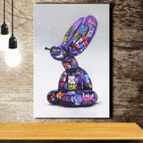 Purple Balloon Dog Graffiti Canvas Prints Wall Art Decor - Painting Canvas, Home Decor, Art Print, Art For Sale