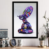 Purple Balloon Dog Graffiti Framed Art Print Wall Decor - Painting Art, Wall Art, Framed Picture, Black Frame