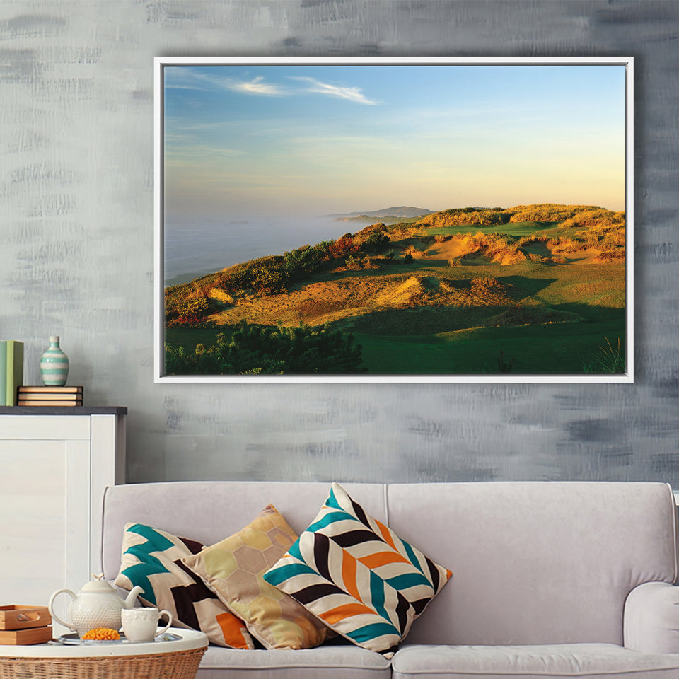 Pacific Dunes Golf Club Hole 11 Pacific Dunes Golf Courses, Bandon, Oregon, Framed Canvas Prints Wall Art Decor, Floating Frame