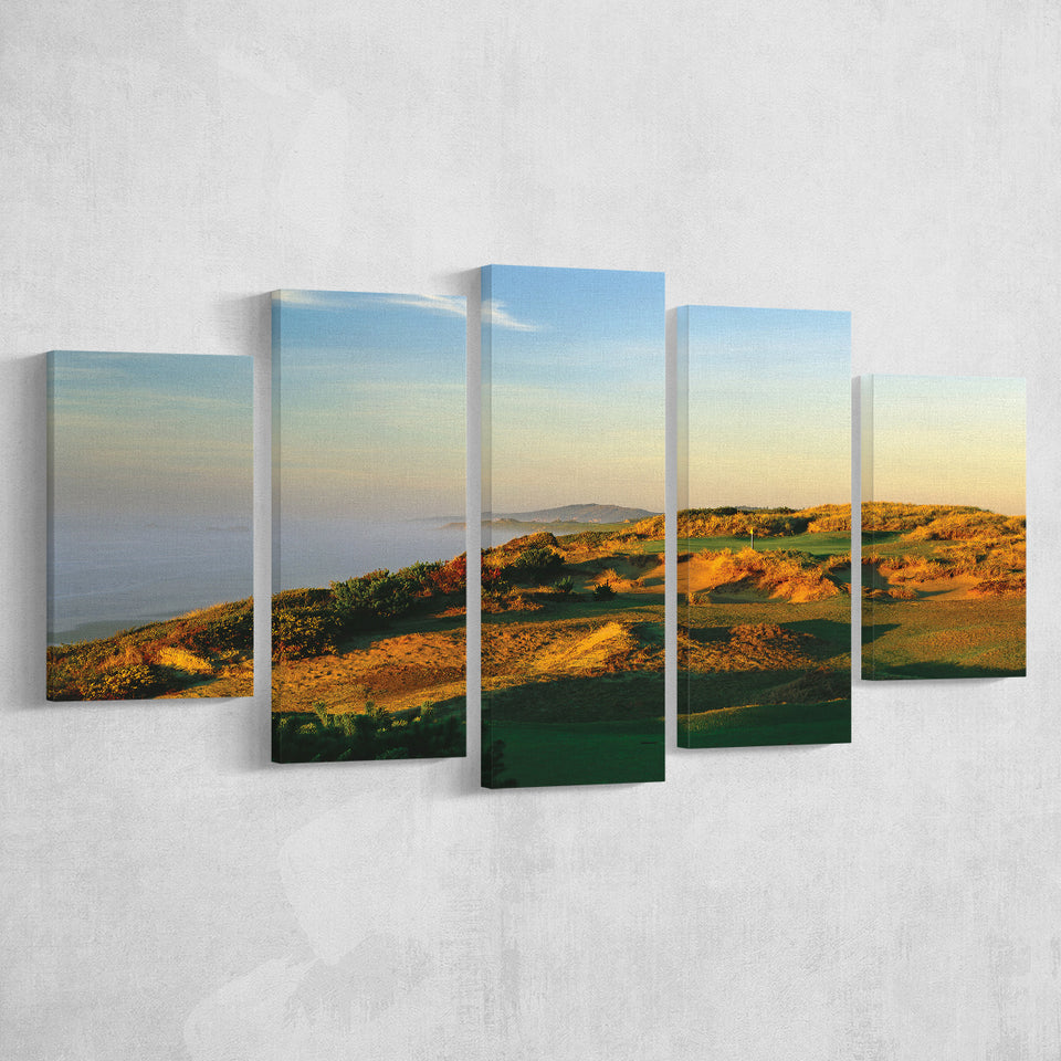 Pacific Dunes Golf Club Hole 11 Pacific Dunes Golf Courses, Bandon, Oregon, Golf Art Print, 5 Panels Canvas Prints Wall Art