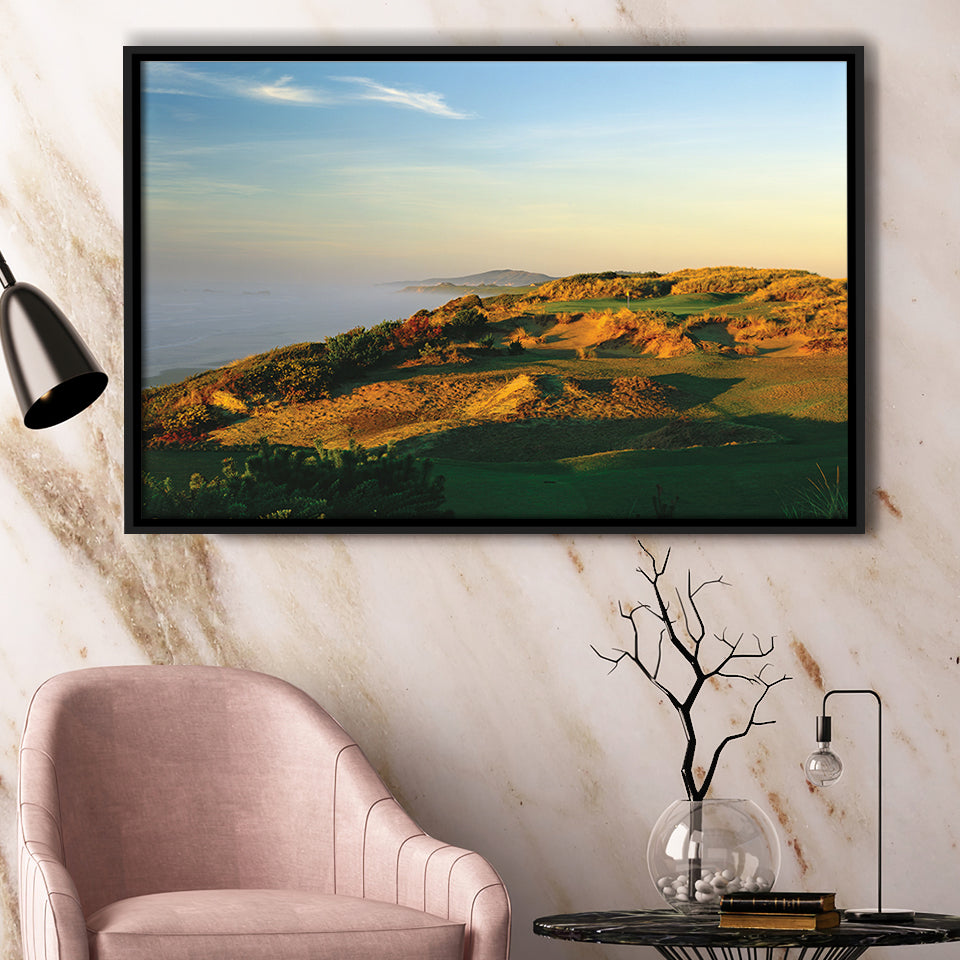 Pacific Dunes Golf Club Hole 11 Pacific Dunes Golf Courses, Bandon, Oregon, Framed Canvas Prints Wall Art Decor, Floating Frame