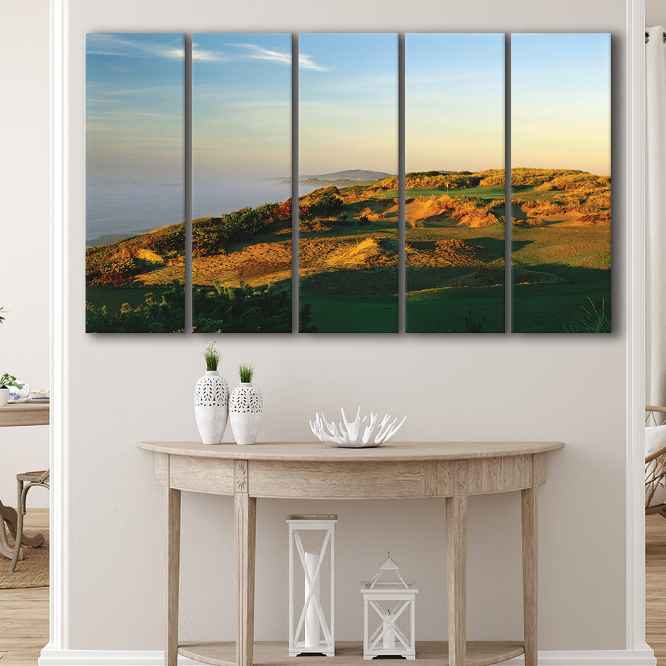Pacific Dunes Golf Club Hole 11 Pacific Dunes Golf Courses, Bandon, Oregon, 5 Panels Extra Large Canvas Prints Wall Art Decor