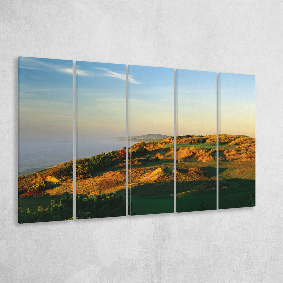 Pacific Dunes Golf Club Hole 11 Pacific Dunes Golf Courses, Bandon, Oregon, 5 Panels Extra Large Canvas Prints Wall Art Decor