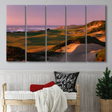 Pacific Dunes Golf Courses Hole 13, Bandon, Oregon, 5 Panels Extra Large Canvas Prints Wall Art Decor