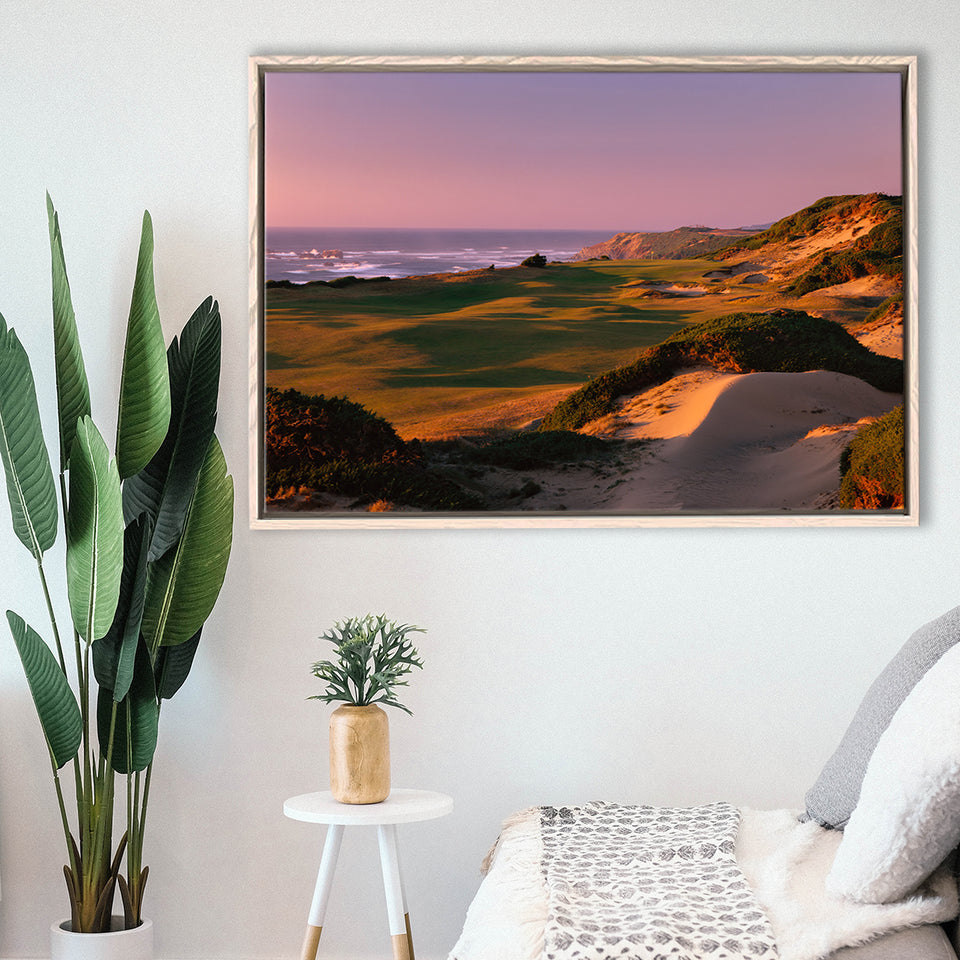 Pacific Dunes Golf Courses Hole 13, Bandon, Oregon, Golf Art Print, Framed Canvas Prints Wall Art Decor, Floating Frame