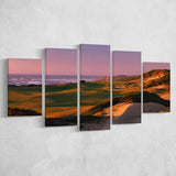 Pacific Dunes Golf Courses Hole 13, Bandon, Oregon, Golf Art Print, 5 Panels Canvas Prints Wall Art Decor