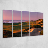 Pacific Dunes Golf Courses Hole 13, Bandon, Oregon, 5 Panels Extra Large Canvas Prints Wall Art Decor