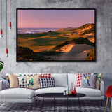 Pacific Dunes Golf Courses Hole 13, Bandon, Oregon, Golf Art Print, Framed Canvas Prints Wall Art Decor, Floating Frame