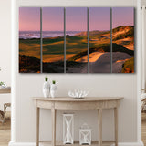 Pacific Dunes Golf Courses Hole 13, Bandon, Oregon, 5 Panels Extra Large Canvas Prints Wall Art Decor