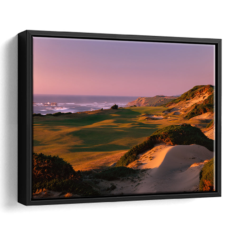 Pacific Dunes Golf Courses Hole 13, Bandon, Oregon, Golf Art Print, Framed Canvas Prints Wall Art Decor, Floating Frame