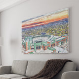 Packers Stadium Lambeau Field Watercolor, Sport Art Prints Fan Gift, Canvas Prints Wall Art Decor