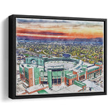 Packers Stadium Lambeau Field Watercolor, Sport Art Prints Fan Gift, Framed Canvas Prints Wall Art Decor