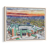 Packers Stadium Lambeau Field Watercolor, Sport Art Prints Fan Gift, Framed Canvas Prints Wall Art Decor