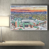 Packers Stadium Lambeau Field Watercolor, Sport Art Prints Fan Gift, Canvas Prints Wall Art Decor