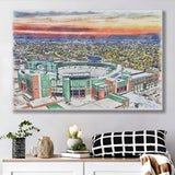 Packers Stadium Lambeau Field Watercolor, Sport Art Prints Fan Gift, Canvas Prints Wall Art Decor