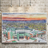 Packers Stadium Lambeau Field Watercolor, Sport Art Prints Fan Gift, Canvas Prints Wall Art Decor